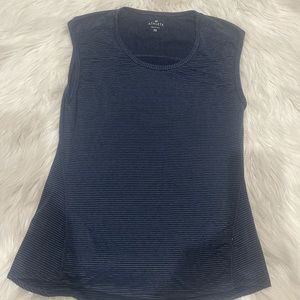 Athleta  | Chi Muscle Tank Blue Stripe | Navy | XS